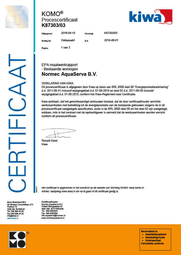normec-aquaserva-certificaat-BRL-9500-KOMO